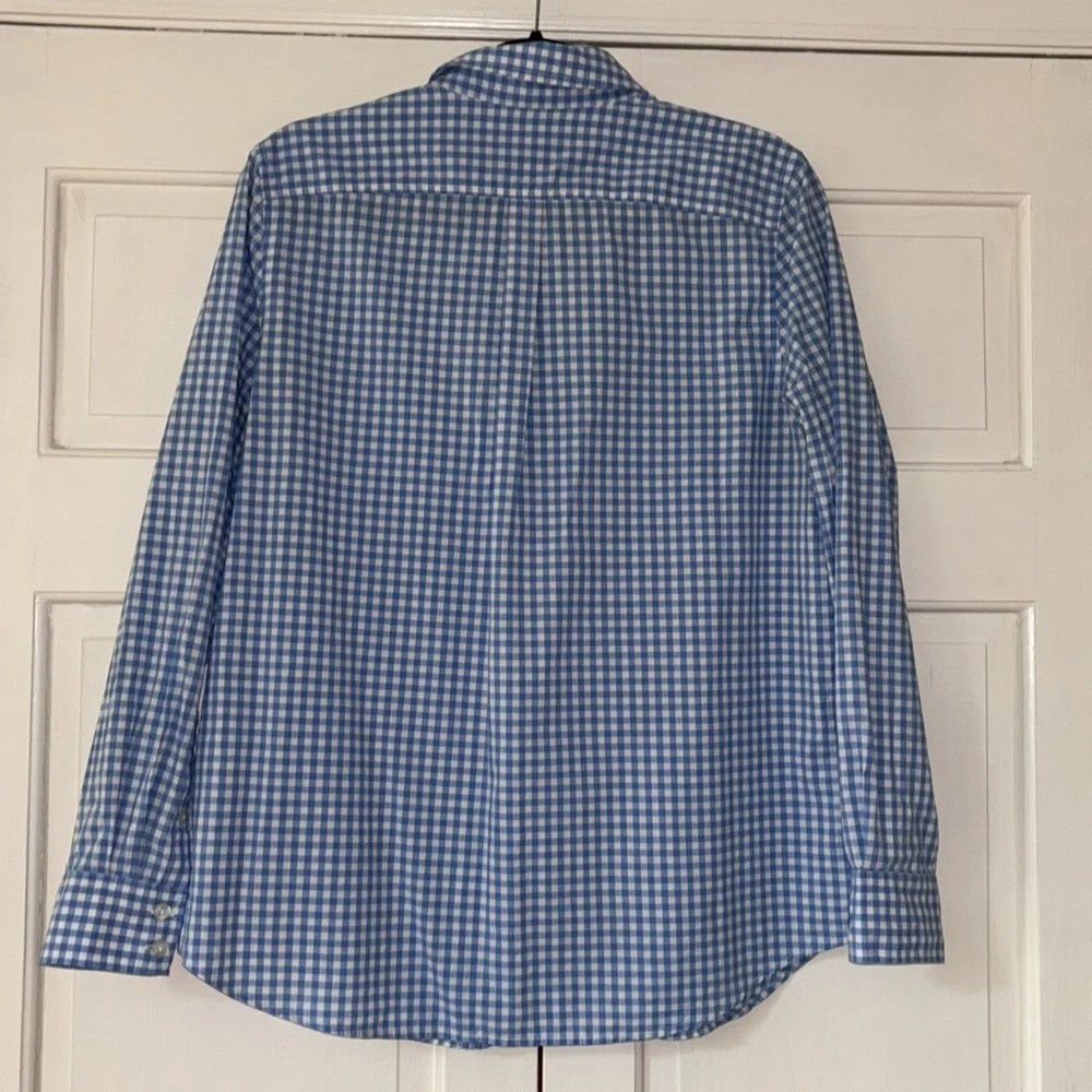 Vineyard Vines Gingham Picnic Style Plaid Size 10 Blue White Button Down Relaxed - Picture 10 of 11